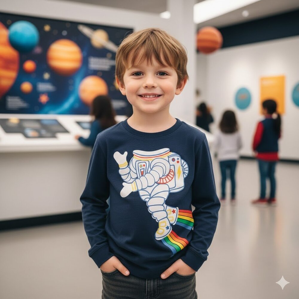 The Children's Place PJ Place Astronaut Long Sleeve Tee - Size 5T